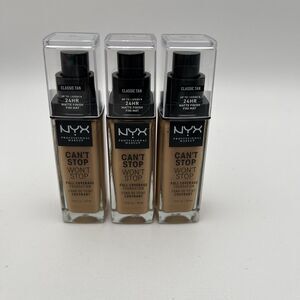 3-NYX Can’t Stop Wont Stop Foundation, Classic Tan 24hr Full Coverage